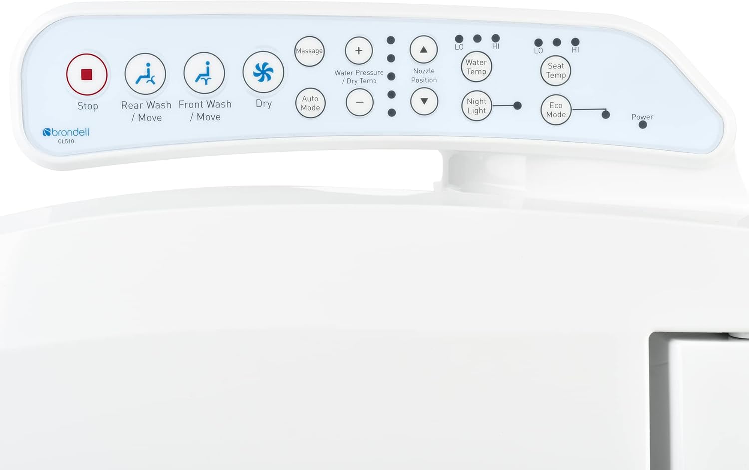 Introducing the CL510 Electric Bidet, an advanced solution for all-day cleanliness and comfort. This smart toilet seat combines true hygiene with innovative design, offering customizable wash settings and one-touch auto mode for a luxurious experience. The sleek shape seamlessly blends into any bathroom décor. Control your wash with intuitive side-arm panel controls, adjusting water pressure, nozzle oscillation, and spray options for a perfect cleanse. Enjoy adjustable water temperature and a heated toilet seat for added comfort. Experience convenience and hygiene with illuminating LED light, a quiet gentle-close lid, and aerated water wash. The self-clean cycle ensures cleanliness, and the retractable nozzle stays clean after each use. Promoting sustainability, this bidet seat offers an optional eco mode and is a sustainable alternative to toilet tissue and flushable wipes. Installation is quick and easy with the included power cord, making it a hassle-free addition to your elongated toilet. Upgrade to the CL510 Electric Bidet for a cleaner, more comfortable, and eco-friendly bathroom experience.