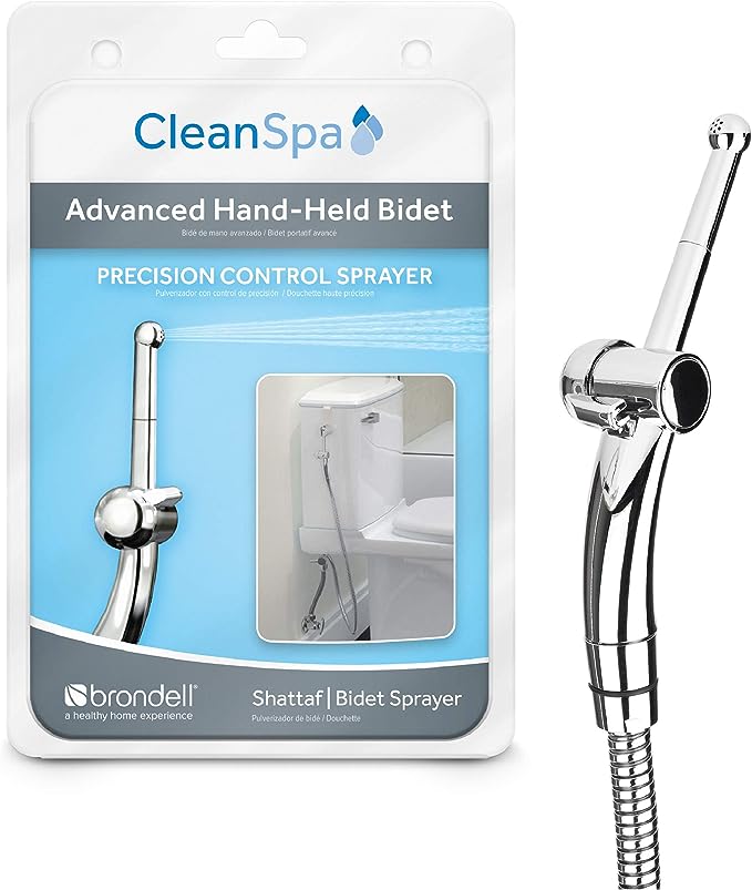 Hand Held Bidet Sprayer for Toilet: Brondell CleanSpa Advanced Bidet Attachment with Precision Pressure Control Jet Spray - Ergonomic Handheld Bidet for Toilet - Toilet Water Sprayer and Hose Set